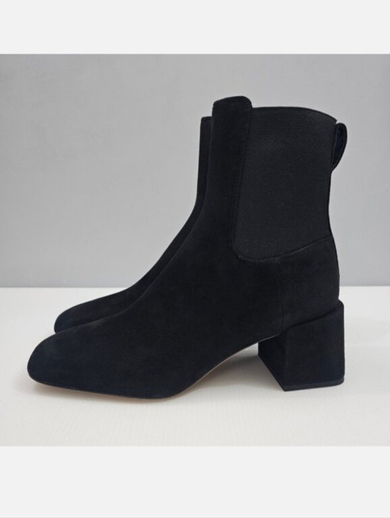 Vince Shoes - Vince Kimmy Chelsea Ankle Boot Womens 7 Black Suede Block Heel Designer Slip On